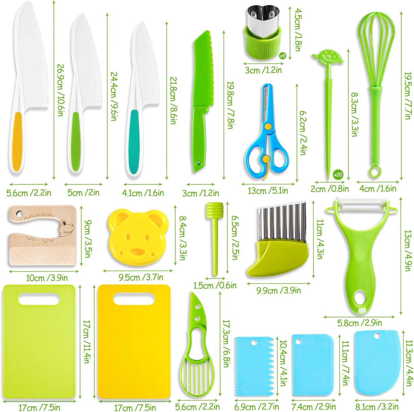 Little Chef Kids Kitchen Tool Set — Child-Safe Cooking Utensils for Ages 3+