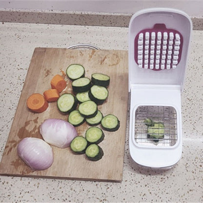 ChopMaster Multi-Function Vegetable Chopper — One-Push Dicer, Slicer & Shredder