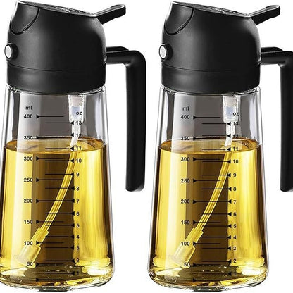 Auralis Glass Oil Dispenser — Premium Spray & Pour Bottle with Measuring Scale