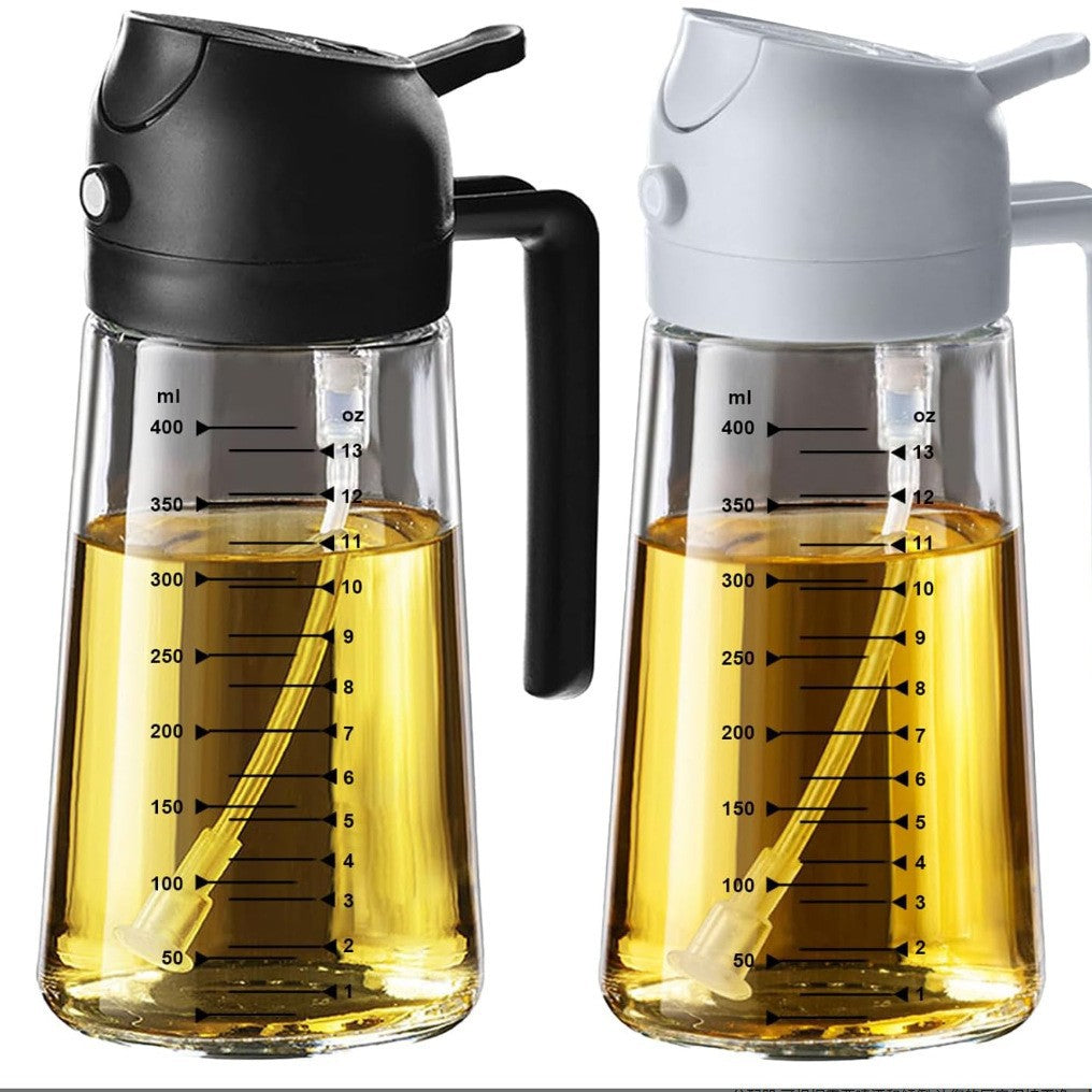 Auralis Glass Oil Dispenser — Premium Spray & Pour Bottle with Measuring Scale