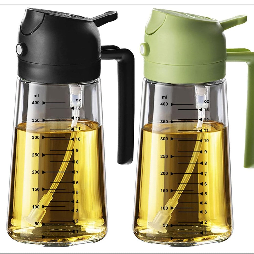 Auralis Glass Oil Dispenser — Premium Spray & Pour Bottle with Measuring Scale