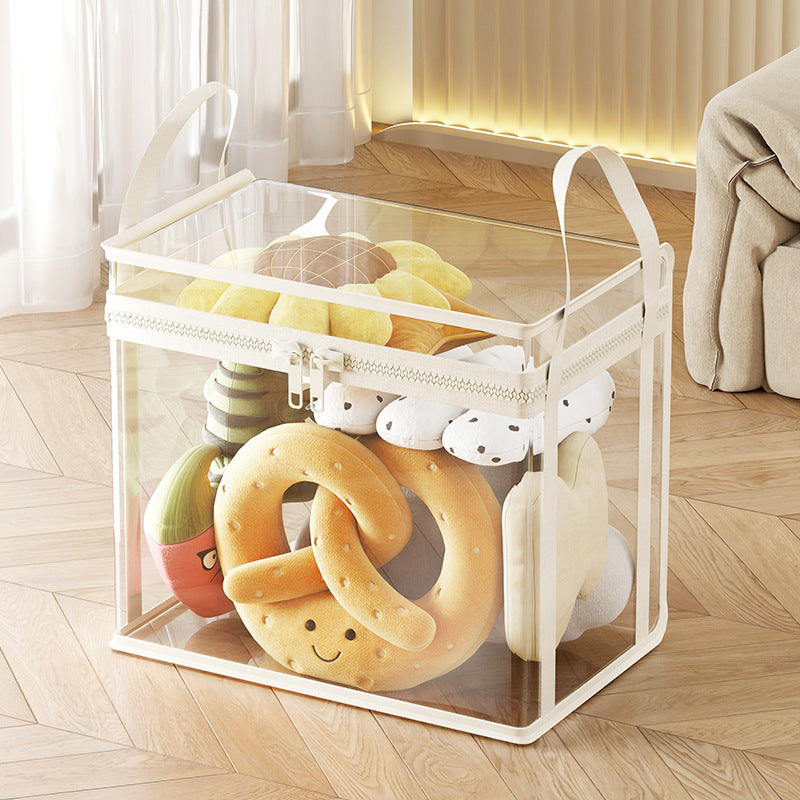 Transparent Storage Bucket — Large Plush & Doll Organizer Bin