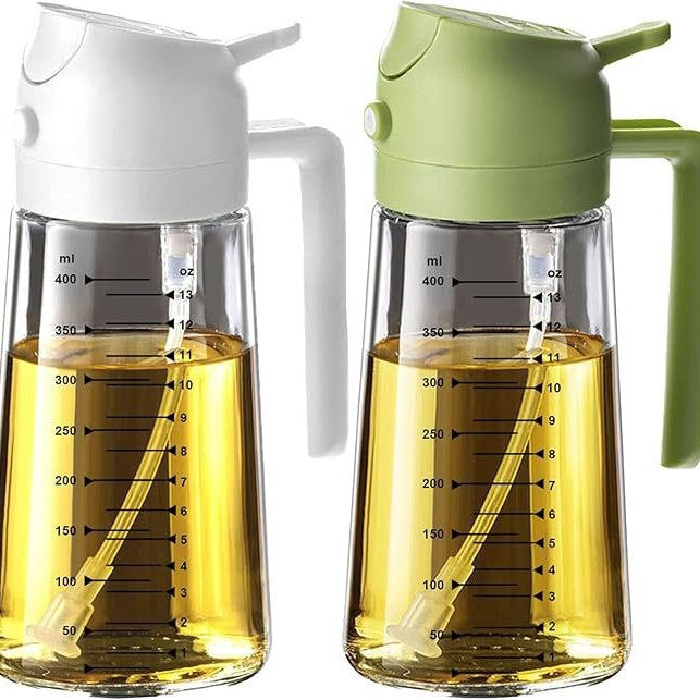 Auralis Glass Oil Dispenser — Premium Spray & Pour Bottle with Measuring Scale