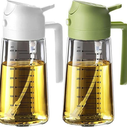 Auralis Glass Oil Dispenser — Premium Spray & Pour Bottle with Measuring Scale