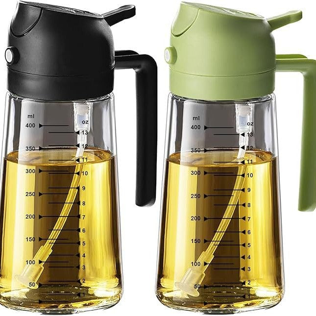 Auralis Glass Oil Dispenser — Premium Spray & Pour Bottle with Measuring Scale