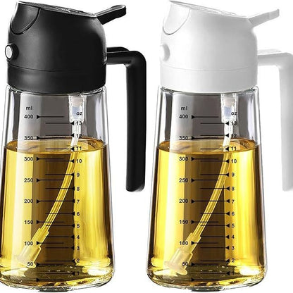Auralis Glass Oil Dispenser — Premium Spray & Pour Bottle with Measuring Scale