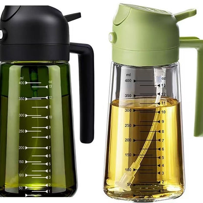 Auralis Glass Oil Dispenser — Premium Spray & Pour Bottle with Measuring Scale
