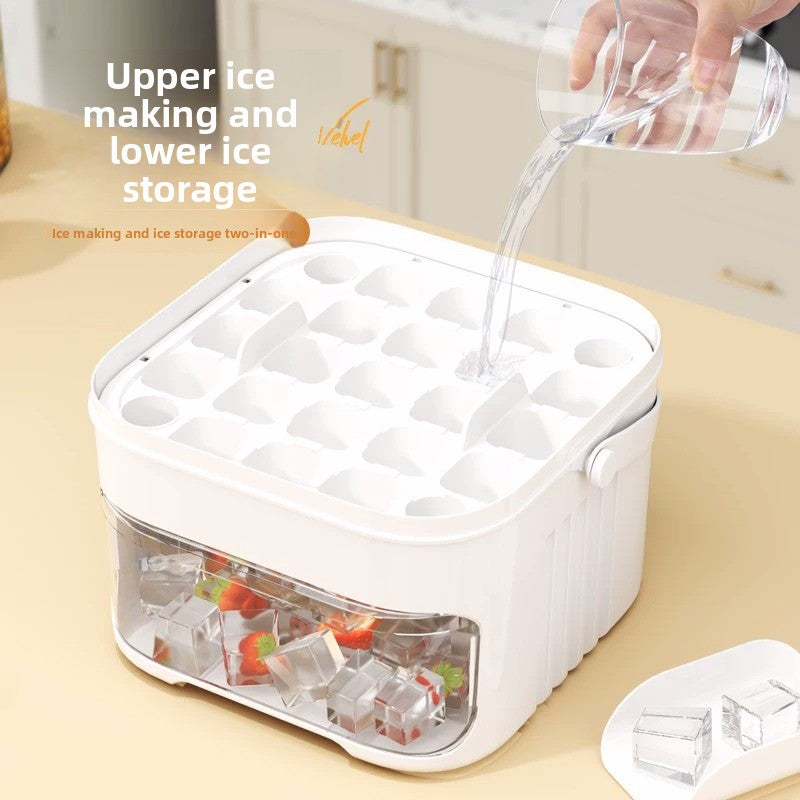 Arctic Press Ice Cube Maker with Storage Lid — 50 Grid Double-Layer Tray