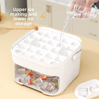 Arctic Press Ice Cube Maker with Storage Lid — 50 Grid Double-Layer Tray