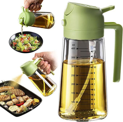 Auralis Glass Oil Dispenser — Premium Spray & Pour Bottle with Measuring Scale