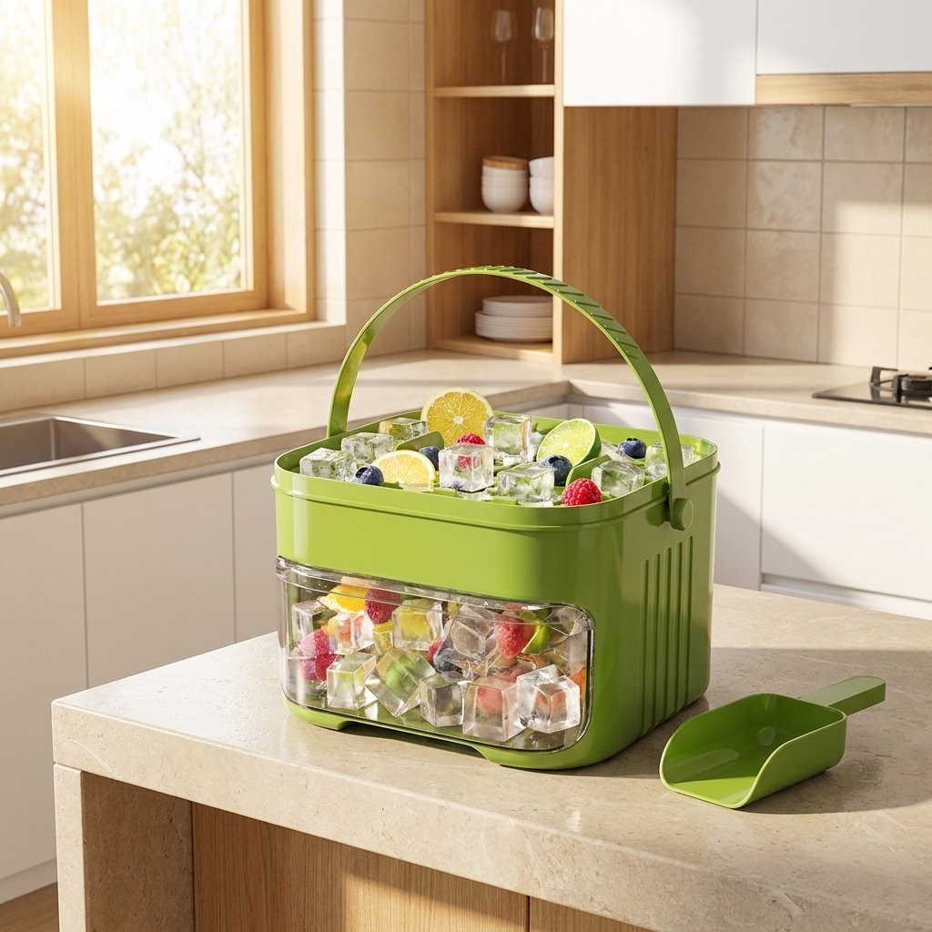 Arctic Press Ice Cube Maker with Storage Lid — 50 Grid Double-Layer Tray
