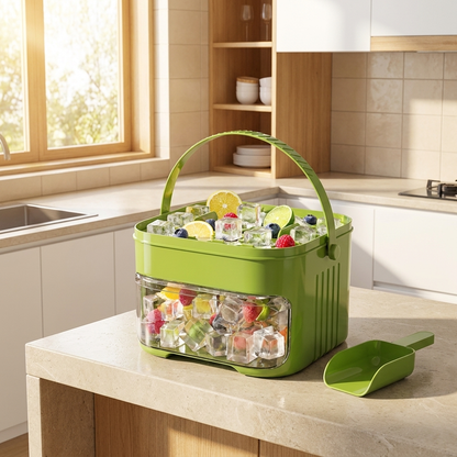 Arctic Press Ice Cube Maker with Storage Lid — 50 Grid Double-Layer Tray