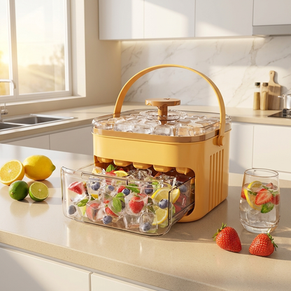 Arctic Press Ice Cube Maker with Storage Lid — 50 Grid Double-Layer Tray